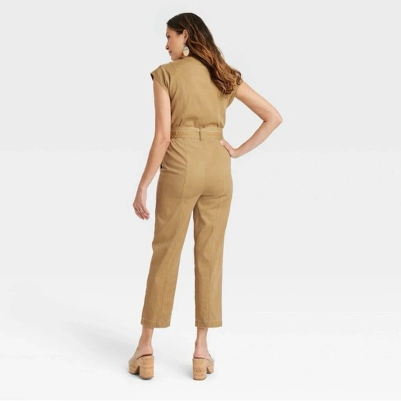 Knox Rose Straight Leg V Neck Jumpsuit Waist Tie Size XL - Picture 3 of 9